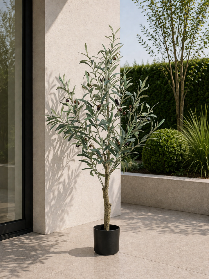 Kunstplant - Olea europaea - Olijfboom - 115 cm