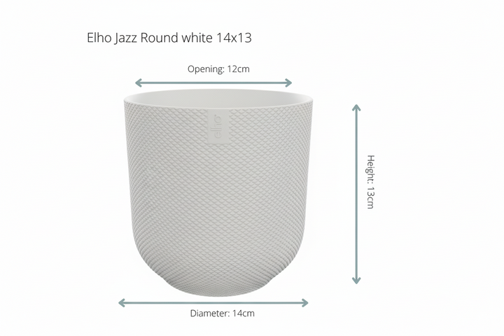 Pot Elho Jazz Round blanc - Cache-pot Plante d'intérieur - Pot de fleurs