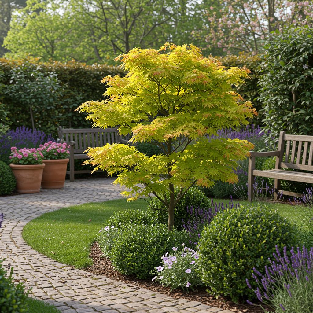 Japanse Esdoorn Jordan - Geel - 70cm - Acer Palmatum Buiten
