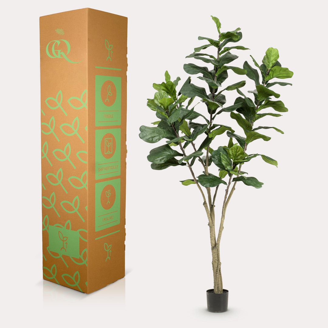Kunstplant - Ficus Lyrata - Tabaksplant - 210cm - Vioolbladplant