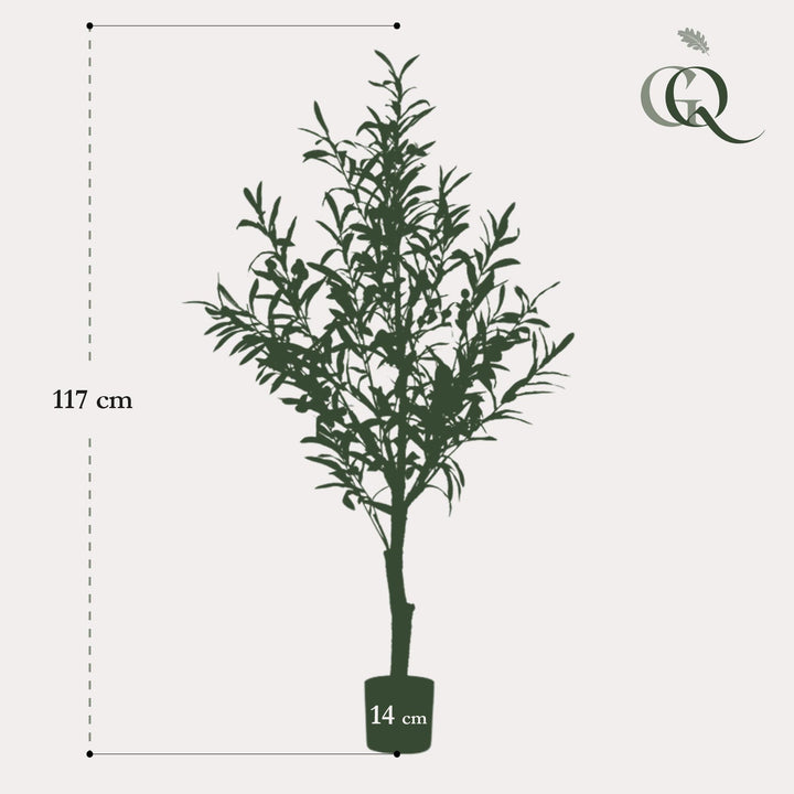 Kunstplant - Olea europaea - Olijfboom - 115 cm