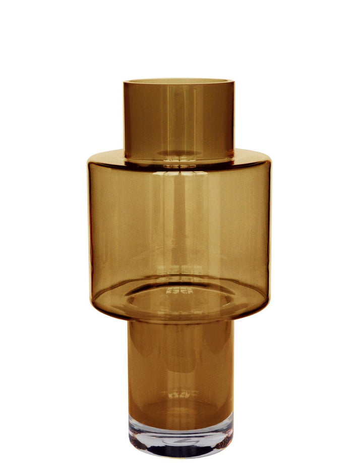 Vase verre Juba M - H40 L20 - Cognac - Pot de fleur Plante d'intérieur