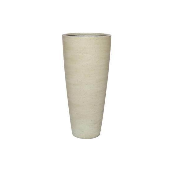 Pot de fleurs Dax Beige Washed – Ø37 x H80cm | Grande jardinière pour intérieur et extérieur – Taille L