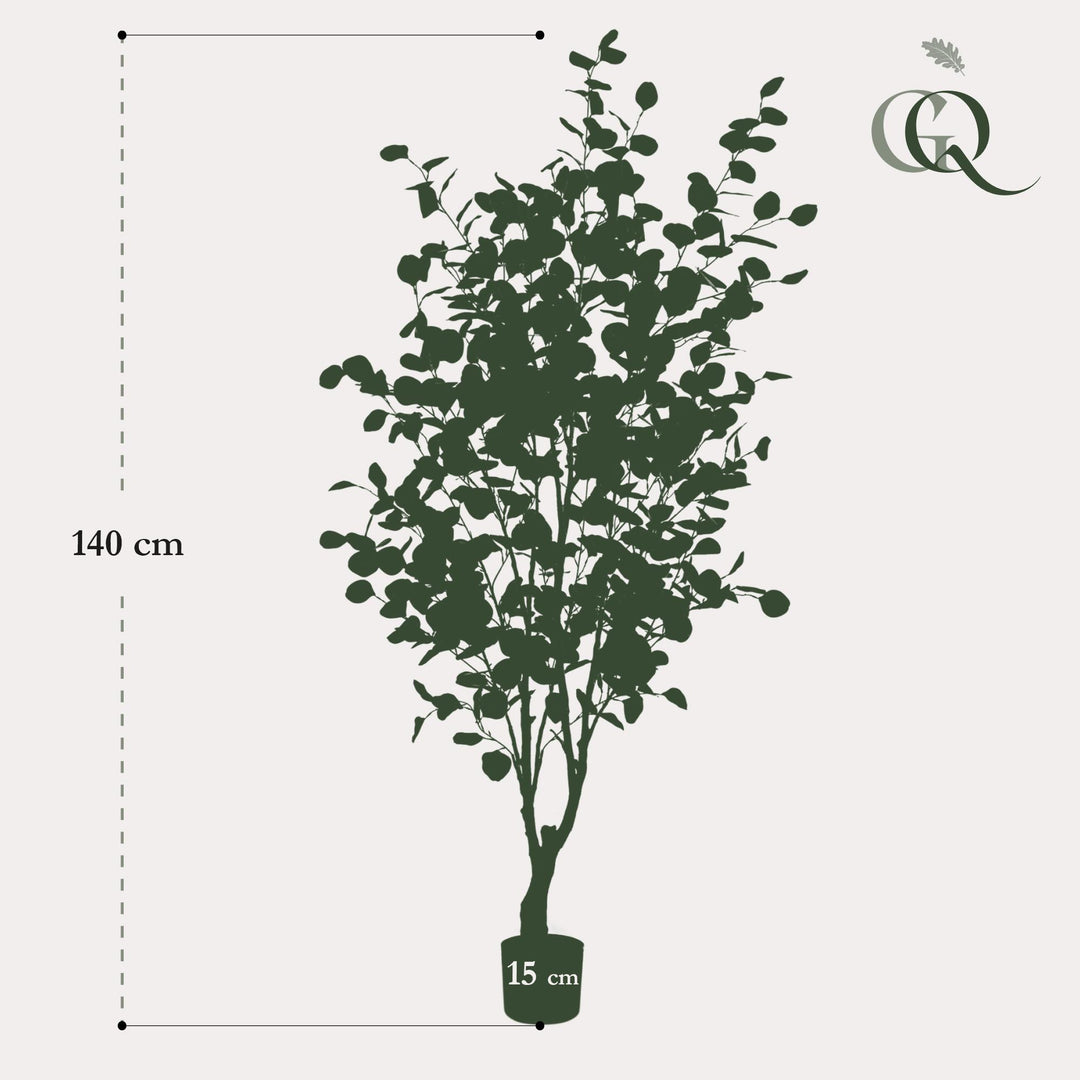 Plante artificielle - Eucalyptus - Gomme bleue - 140 cm | Premium