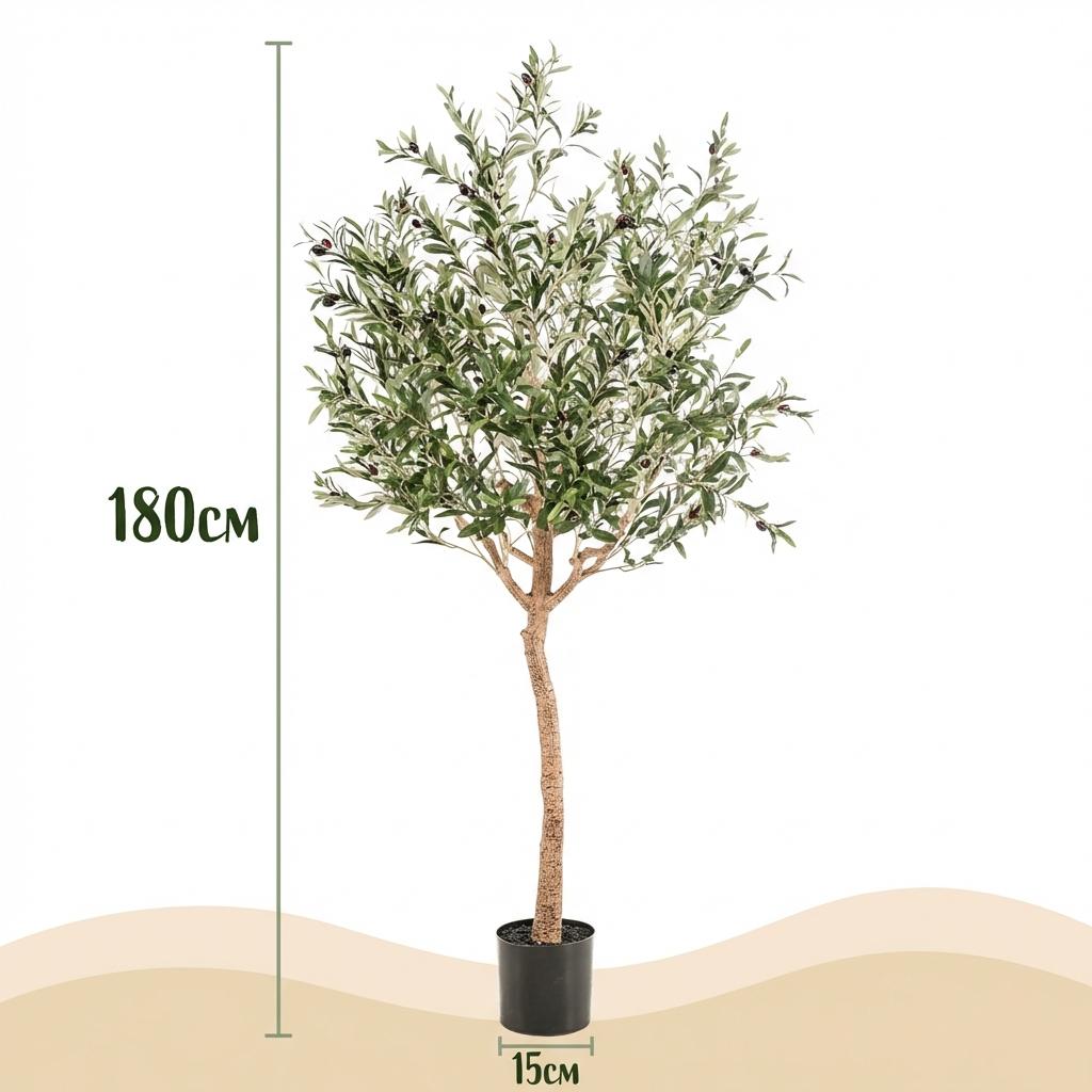 Kunstplant - Olea europaea - Olijfboom - 180 cm