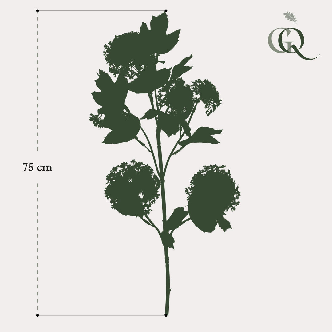 Kunstbloemen Viburnum Tak Crème – 75cm | Bloesem Set van 4