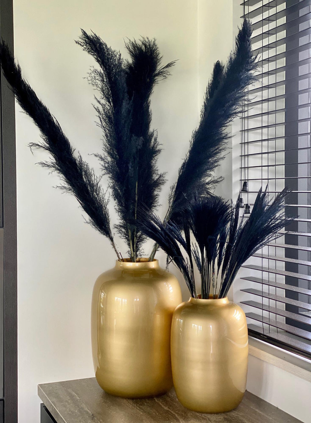 Vaas glas - Gold - H35 W25 cm - Bloempot Kamerplant