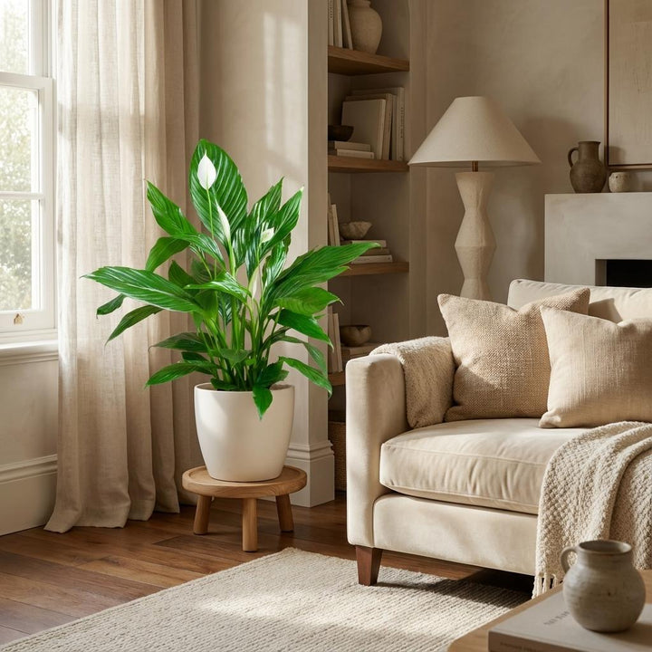 Spathiphyllum met Potter wit - 80cm - Ø21 - Lepelplant